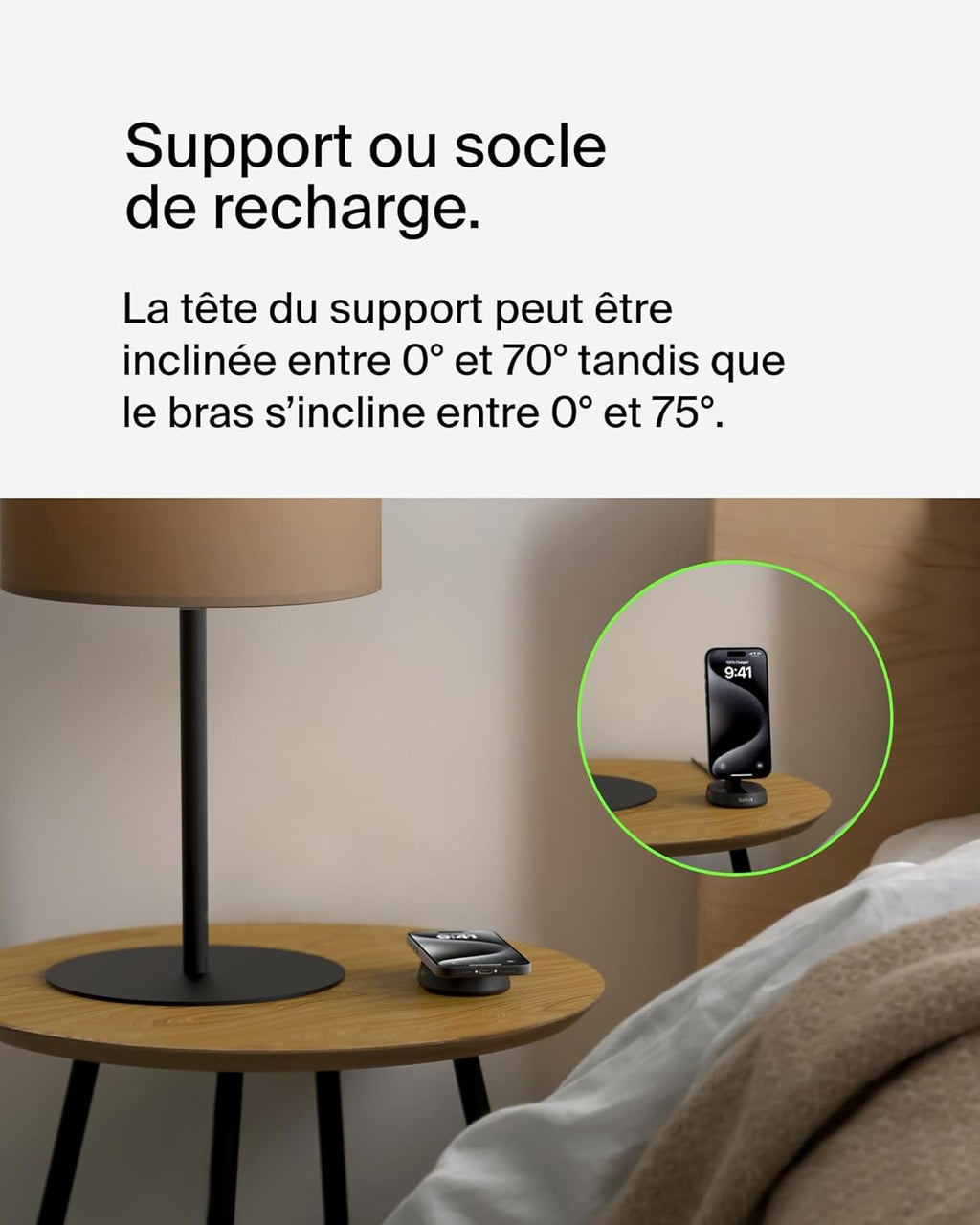Belkin BoostCharge Pro Chargeur Sans Fil Magnétique et Pliable, Chargeur Magnétique Qi2 15W, Chargeur à Induction Compatible MagSafe pour iPhone 16/15/14, AirPods, Adaptateur Secteur 20W Inclus - Noir