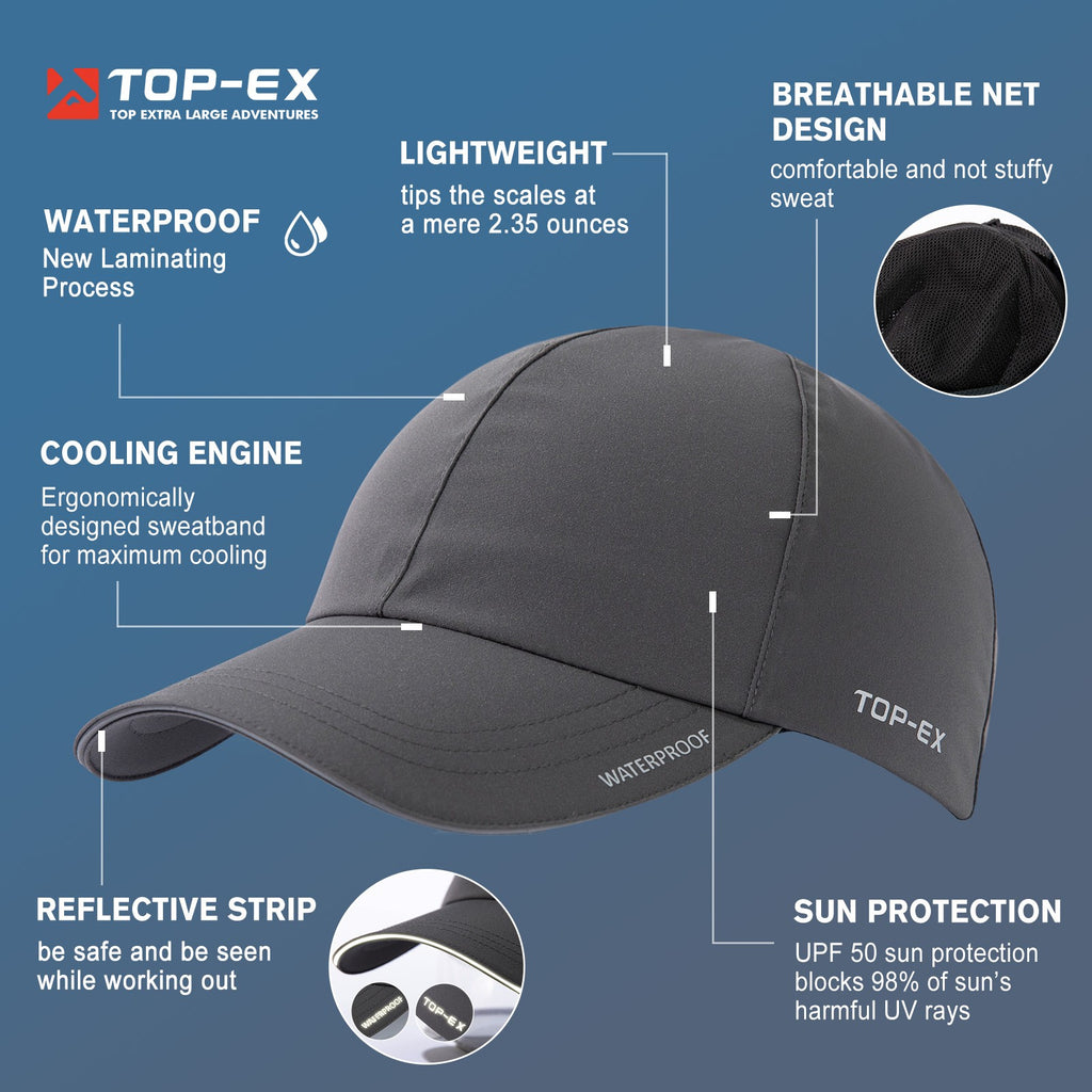 TOP-EX Casquette de running imperméable toutes conditions non structurée Urban Storm M/L Gris
