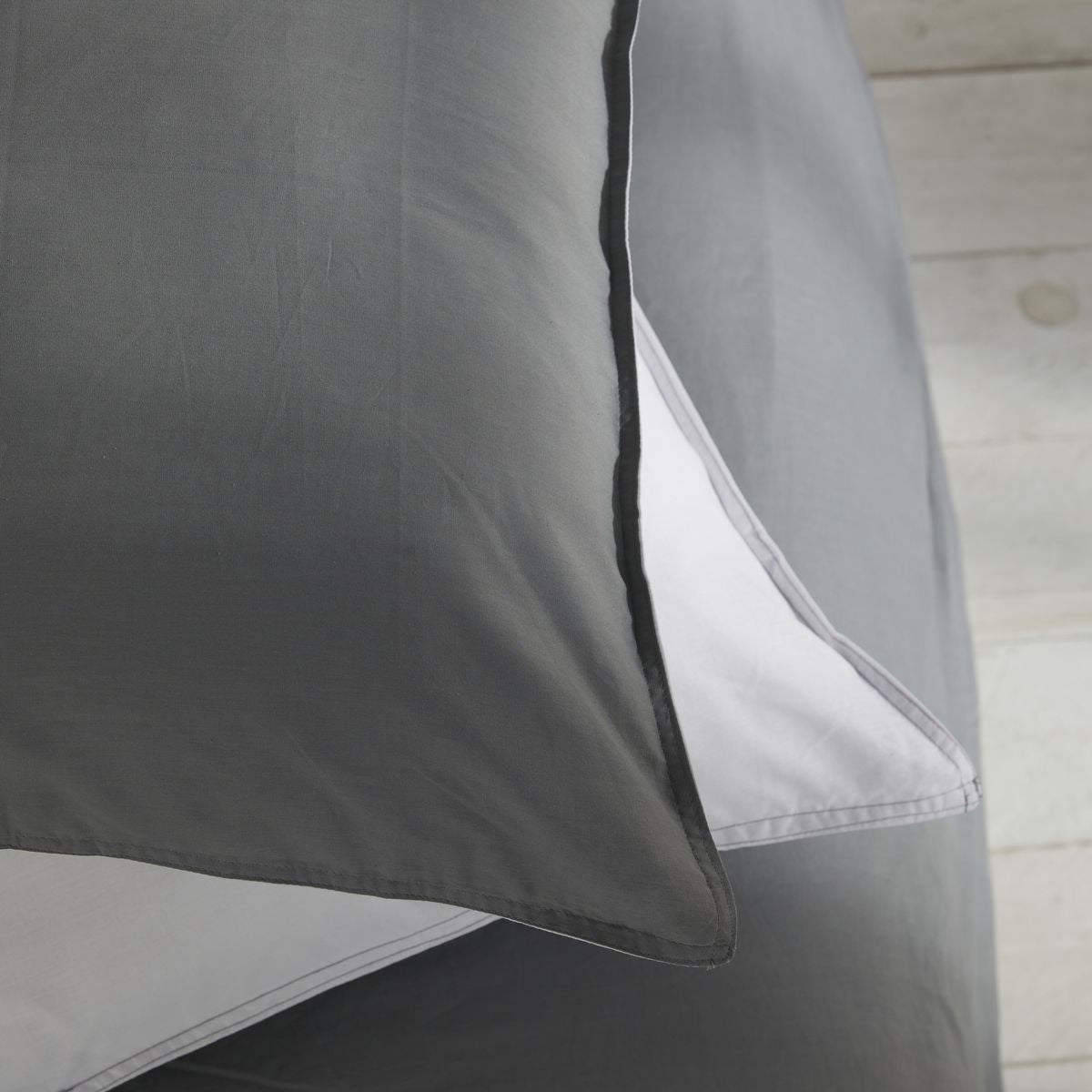 TODAY Parure de lit en coton 57 fils Cappuccino craie, grand lit, gris foncé/Cappuccino craie