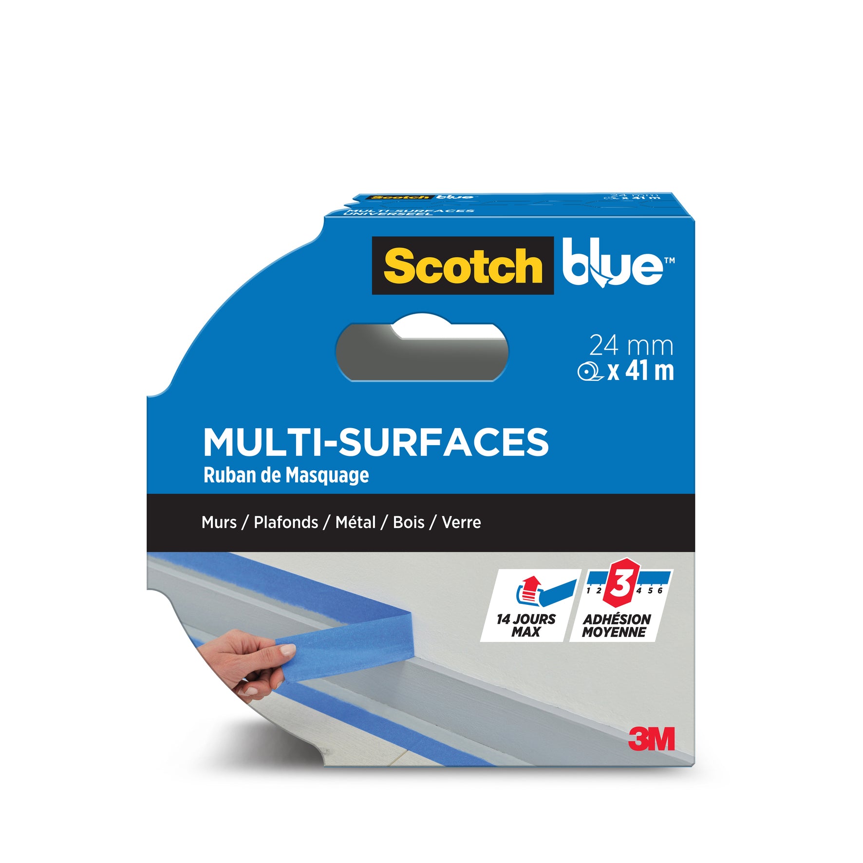 ScotchBlue™Ruban de Masquage Multi-Surfaces ScotchBlue™ - PEFC - Cut Case Bleu 41m x 24mm