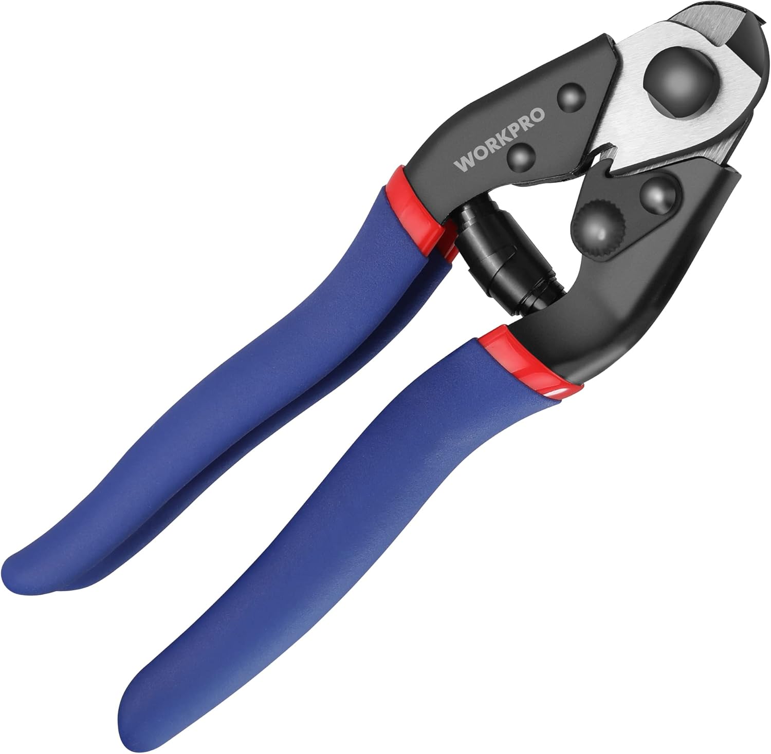 WORKPRO Coupe-câble en acier chrome-vanadium pour câble métallique, inox et réparation de câble de frein de vélo - 190 mm