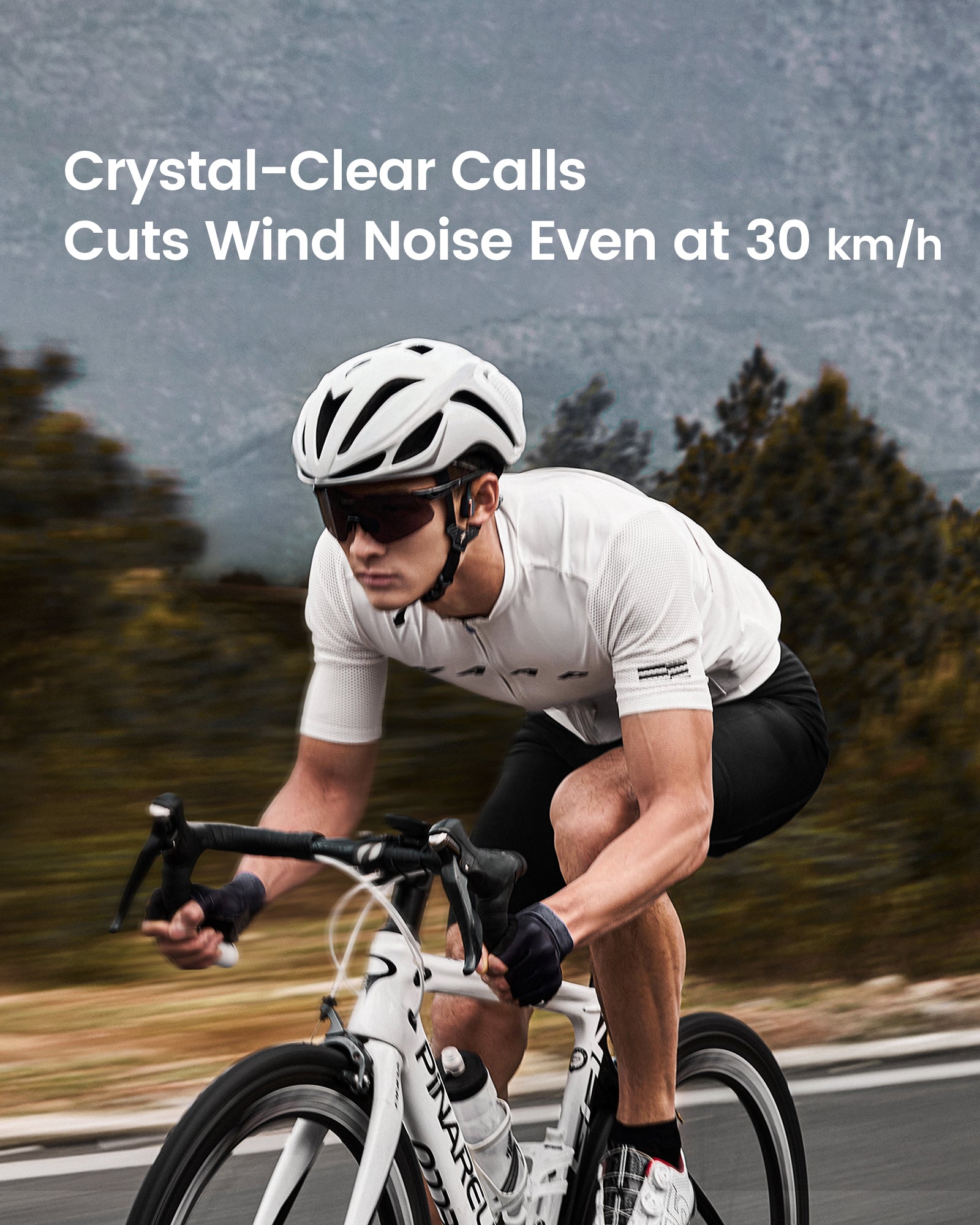 Mojawa Purra Run Casque de sport à conduction osseuse, casque Bluetooth oreilles libres avec micro, étanche IP67, basses profondes, commande vocale, maintien sécurisé pour course