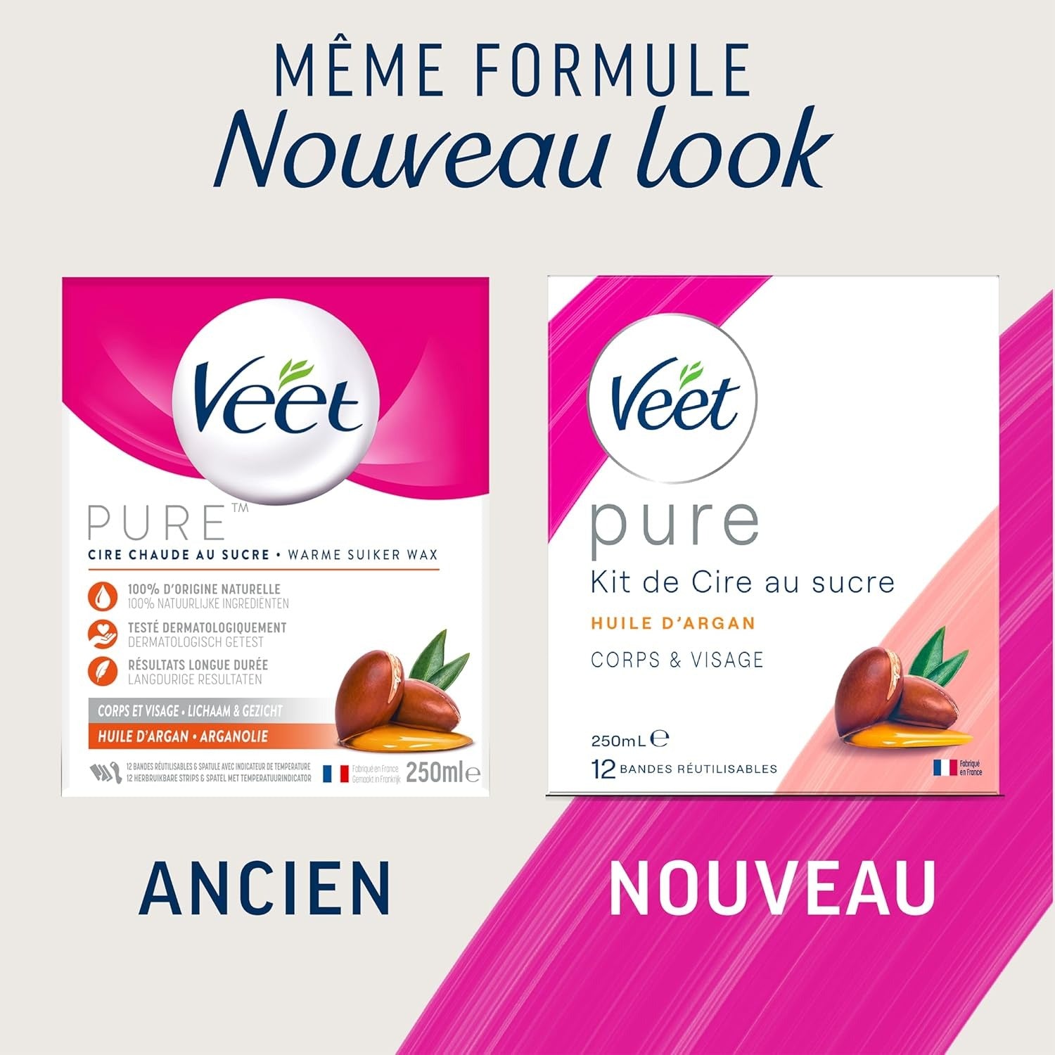 Veet Minima Cire Chaude au Sucre à l'Huile d'Argan 250 ml