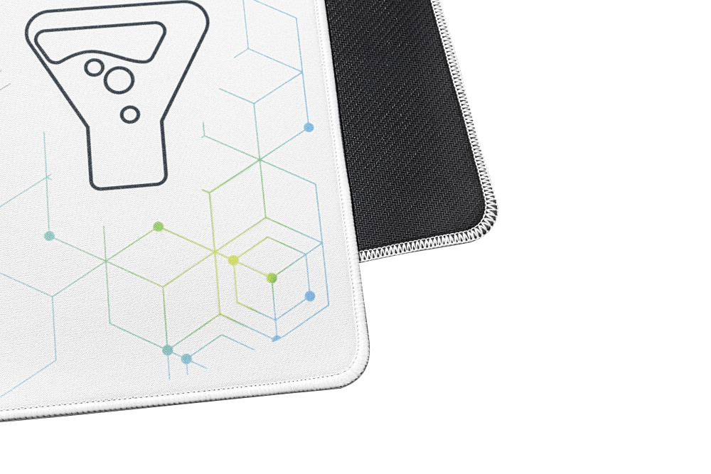 THE G-LAB Pad Selenium Tapis de Souris Gaming XXL (900 x 400 mm) Surface de Contrôle, Base Antidérapante, Bords Cousus - Blanc