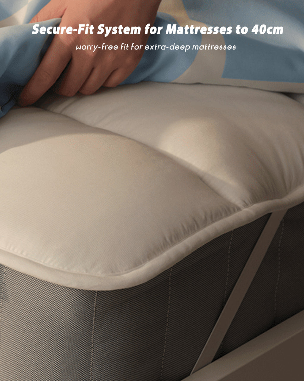 MENDALE Surmatelas 5 cm, souple et soutenant, confortable et durable, avec sangles élastiques pour un ajustement facile, hypoallergénique et lavable en machine, 90 x 200 cm