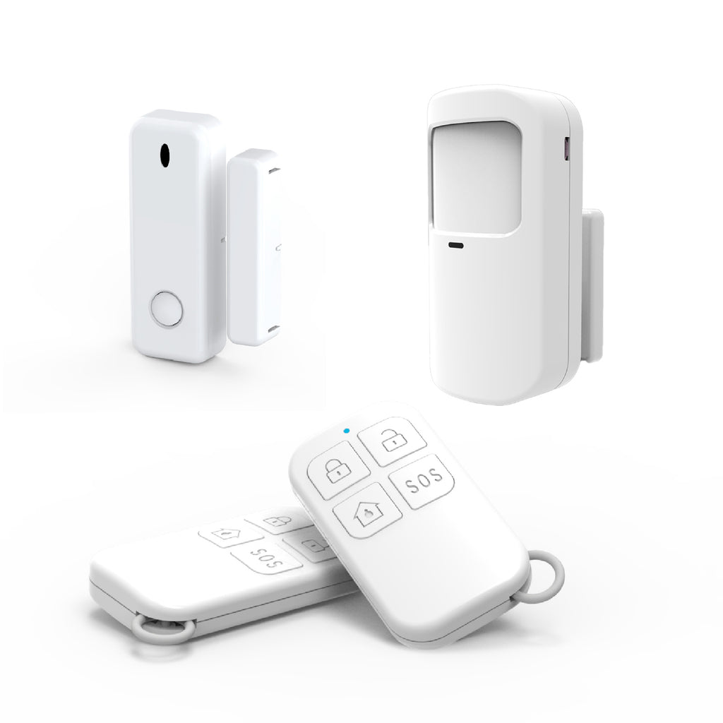 KYF Hikers Kit d’alarme extensible connecté Wi-Fi 434 MHz avec caméra IP 4 MP, sirène intégrée 90 dB, détecteur de mouvement, capteur porte/fenêtre et deux télécommandes