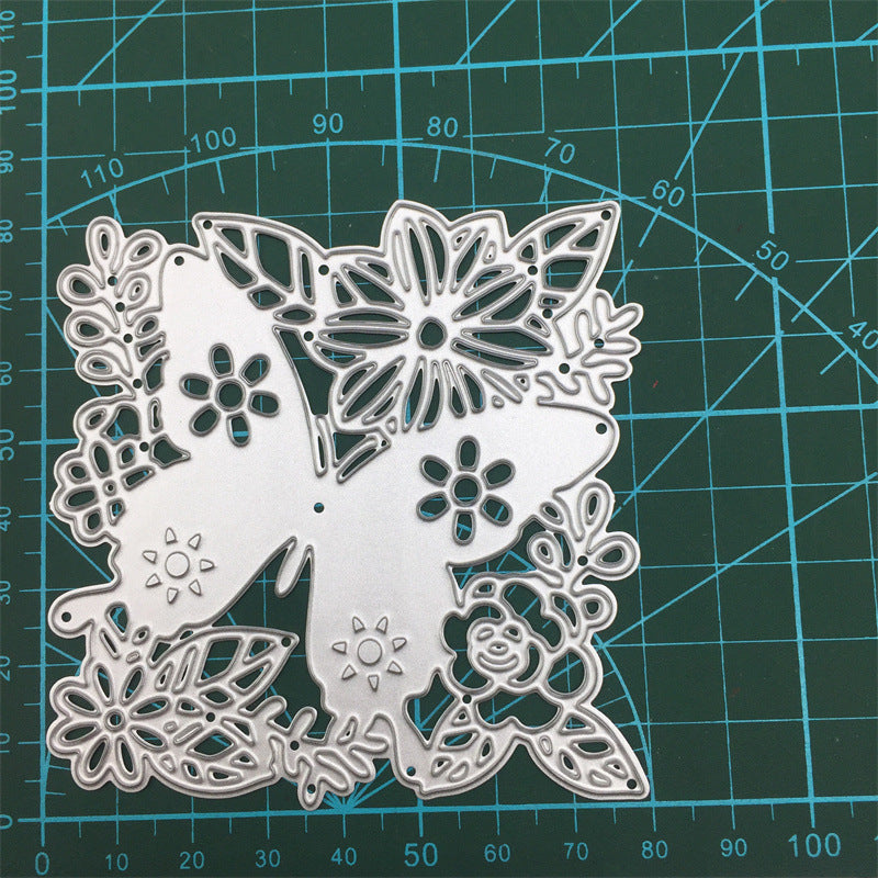Creative pour papillon, dies de découpe en métal, gabarit, scrapbooking, outil de gaufrage, cartes en papier, album de décoration, un papillon et une fleur
