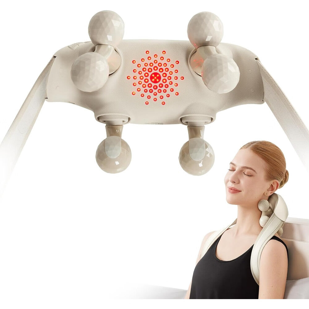 SKG H7 Ultra Appareil de massage pour le cou et les épaules avec massage par pétrissage rotatif et moxibustion à lumière rouge. Soulagement des douleurs cervicales Cadeau pour l'être aimé