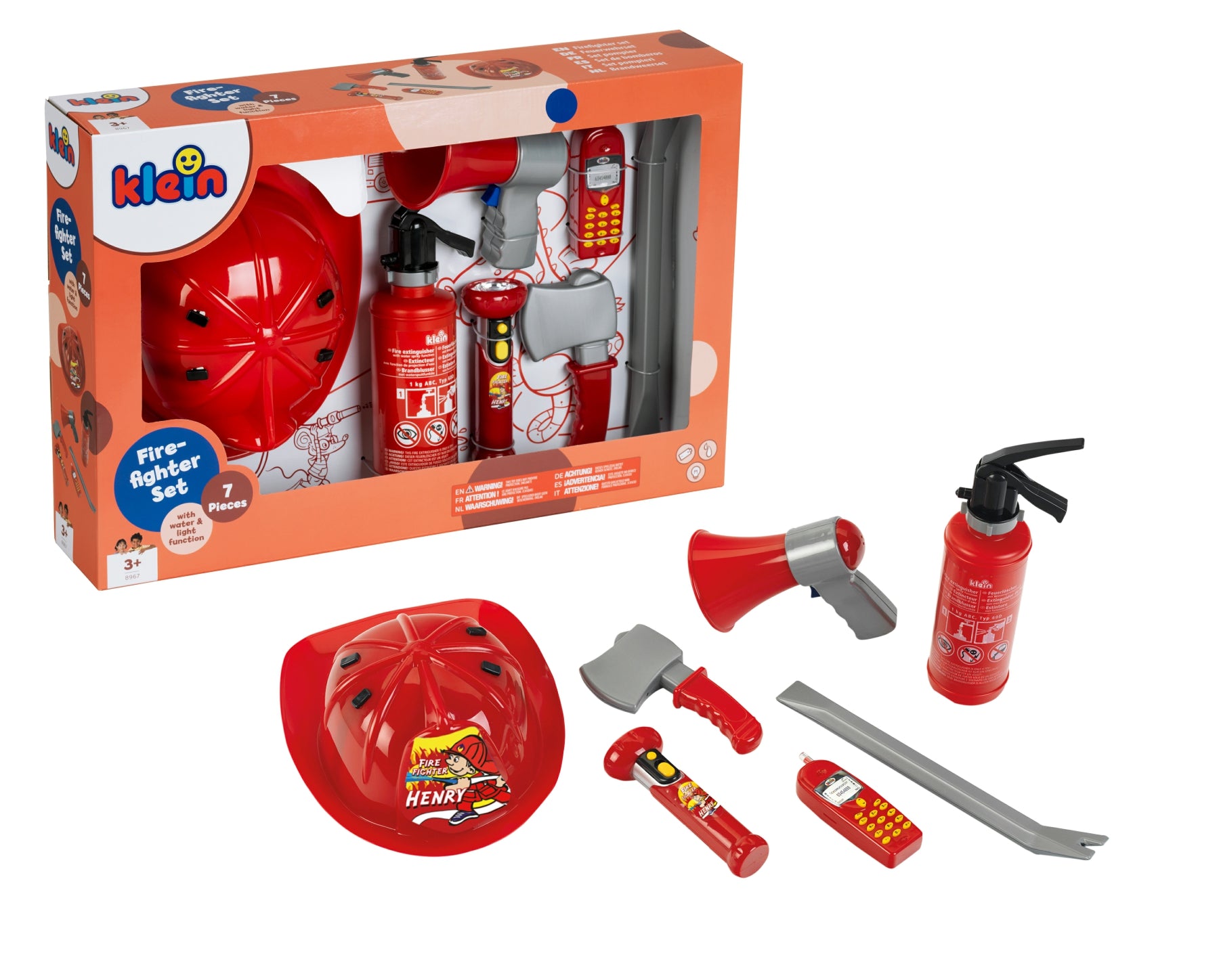 Theo Klein 8950 Pro Lot de 7 accessoires de pompier avec casque