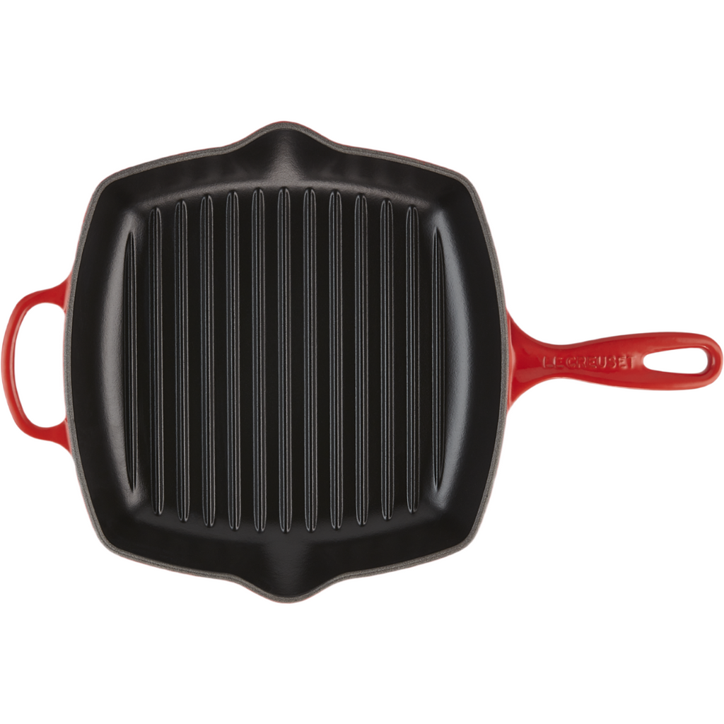 Le Creuset Signature Poêle grill carrée rouge cerise - 26 cm