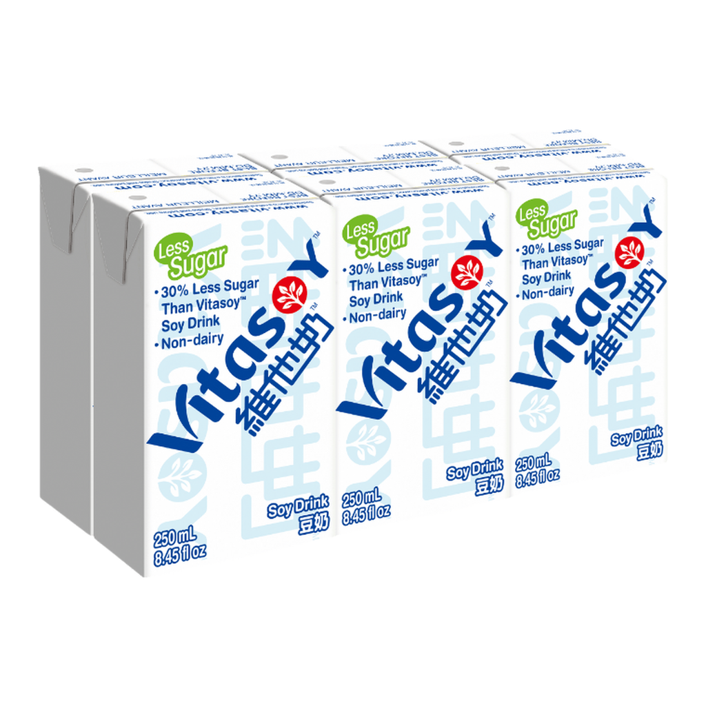 Vitasoy Lait de soja avec moins de sucre - 6 x 250 ml