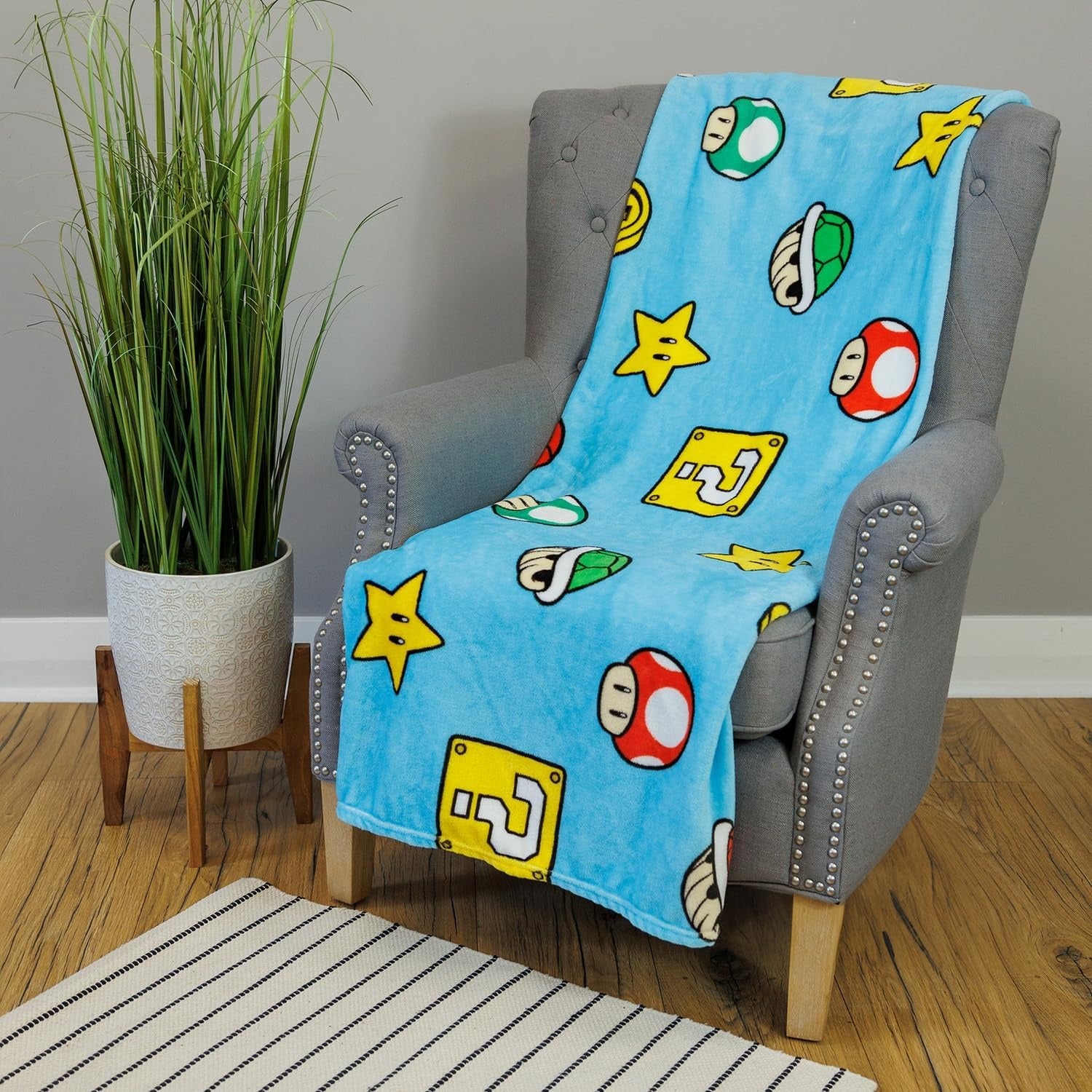 WT&T Couverture polaire sherpa Nintendo Super Mario Mario Kart Drift - 100 x 150 cm, Douce et chaude