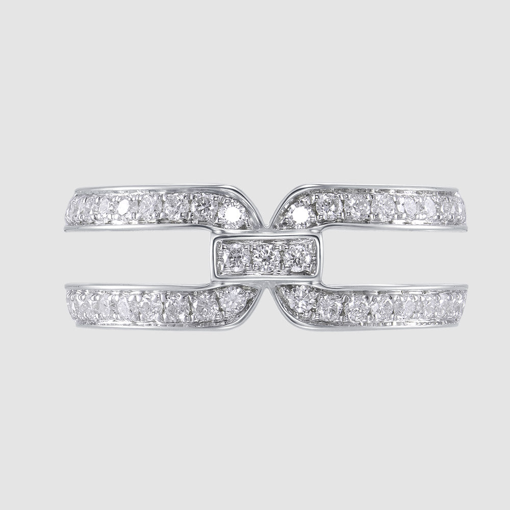 ALAIN MICHAL Bague entrelacée demi-pavée de diamants, Taille 54