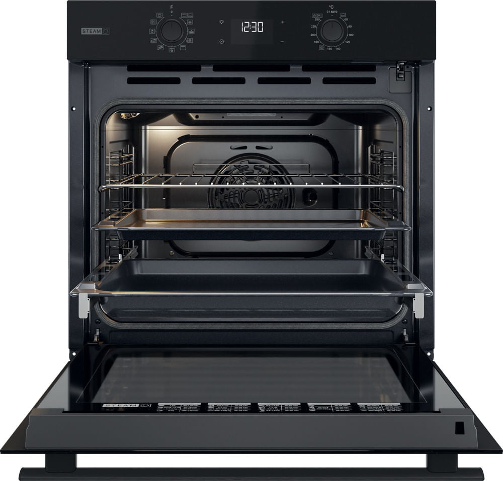 WHIRLPOOL OMSR58RU1SB Four encastrable pyrolyse noir Steam+ 71 L Classe A+