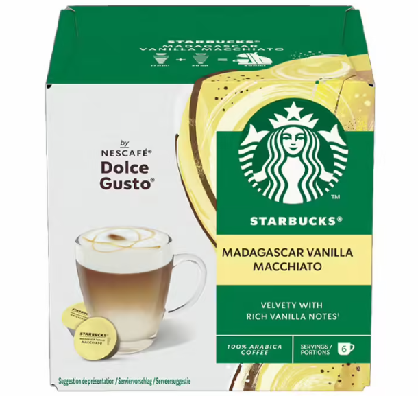STARBUCKS Capsules de Café Vanilla Macchiato compatible DOLCE GUSTO x12 132g