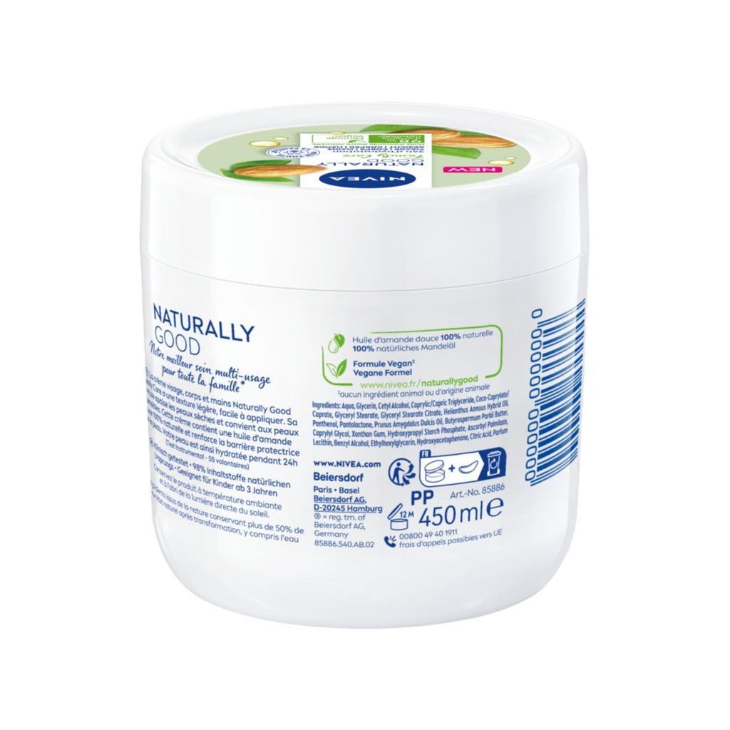 NIVEA Naturally Good Family Care Crème Multi‑Usages Pot 450 ml