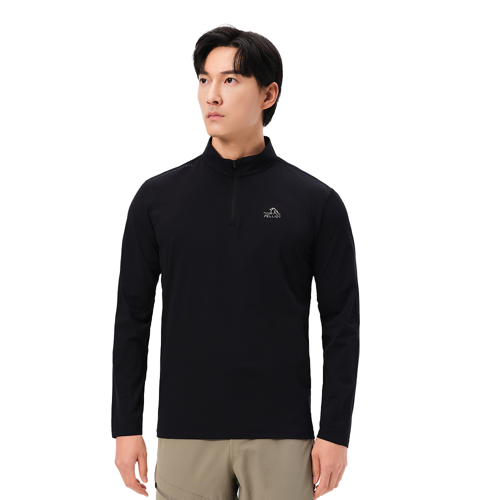 PELLIOT T-shirt à manches longues pour homme Voyage Camping Étanche Durable - Noir - L