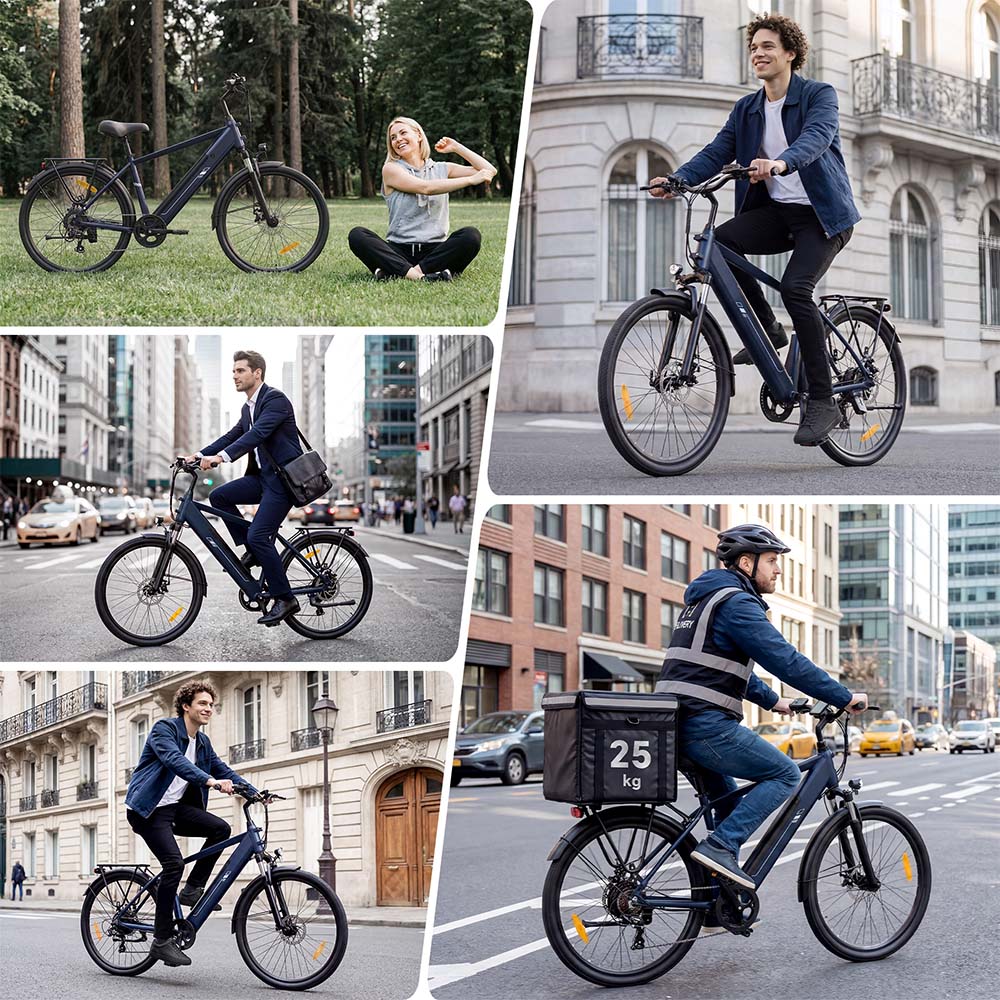 Roamer 2 High-Step 250 W 26 pouces 36 V 15,6 Ah 7 vitesses 45 Nm 100 km Autonomie maximale Vélo de trekking avec frein à disque mécanique & frein électrique