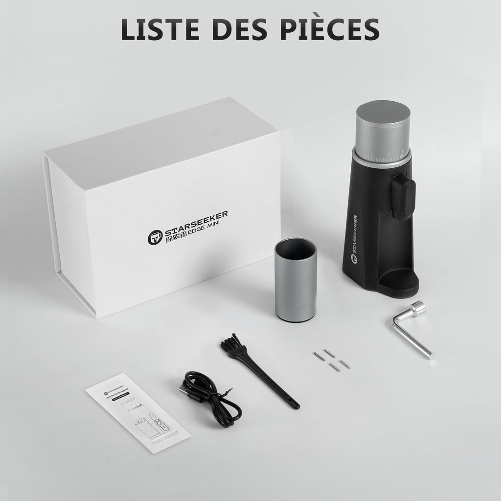 STARSEEKER EDGEmini Moulin à café électrique portable à meules coniques pour espresso et café filtre