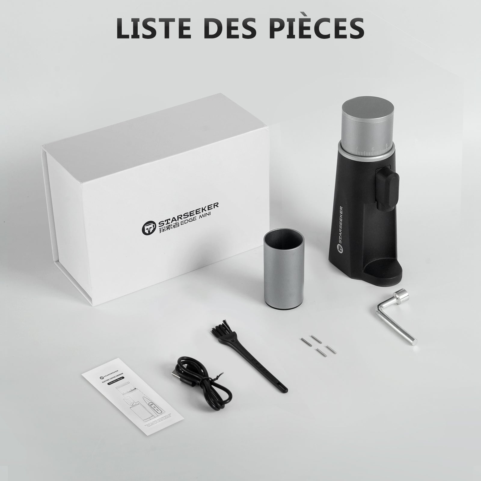 STARSEEKER EDGEmini Moulin à café électrique portable à meules coniques pour espresso et café filtre