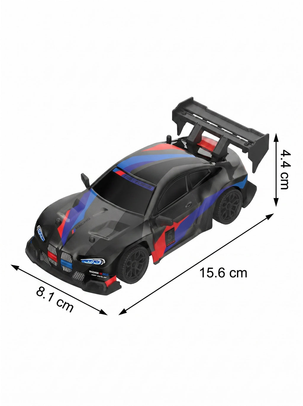 Voiture de Drift RC 4WD BMW 1:24, Contrôle Proportionnel 2,4 g, Lumières LED & Pneus Doubles, Jouet de Loisirs pour Enfants à Longue Portée de 50 m, One Piece en Noir