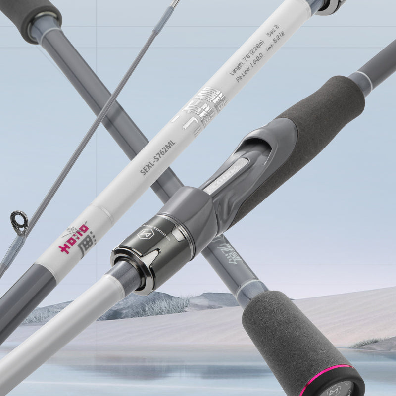 Canne à leurre en carbone ECOODA avec anneaux de guidage Fuji SIC et anneaux de type O, canne à pêche pour bar, truite et carpe
