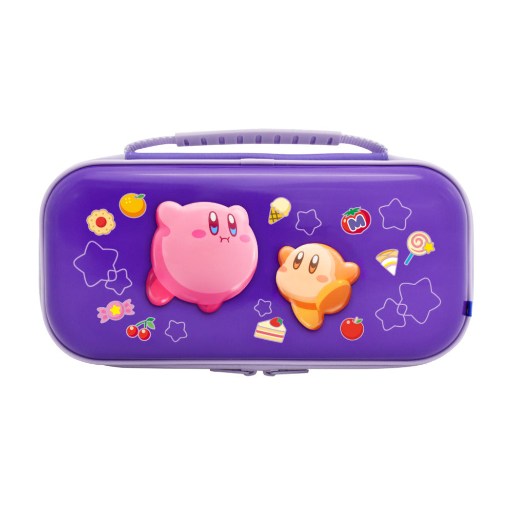 Hori Pochette rigide de protection et transport pour Nintendo Switch 2 - Rangement accessoires et jeux - Motif Kirby et Waddle Dee - Violet