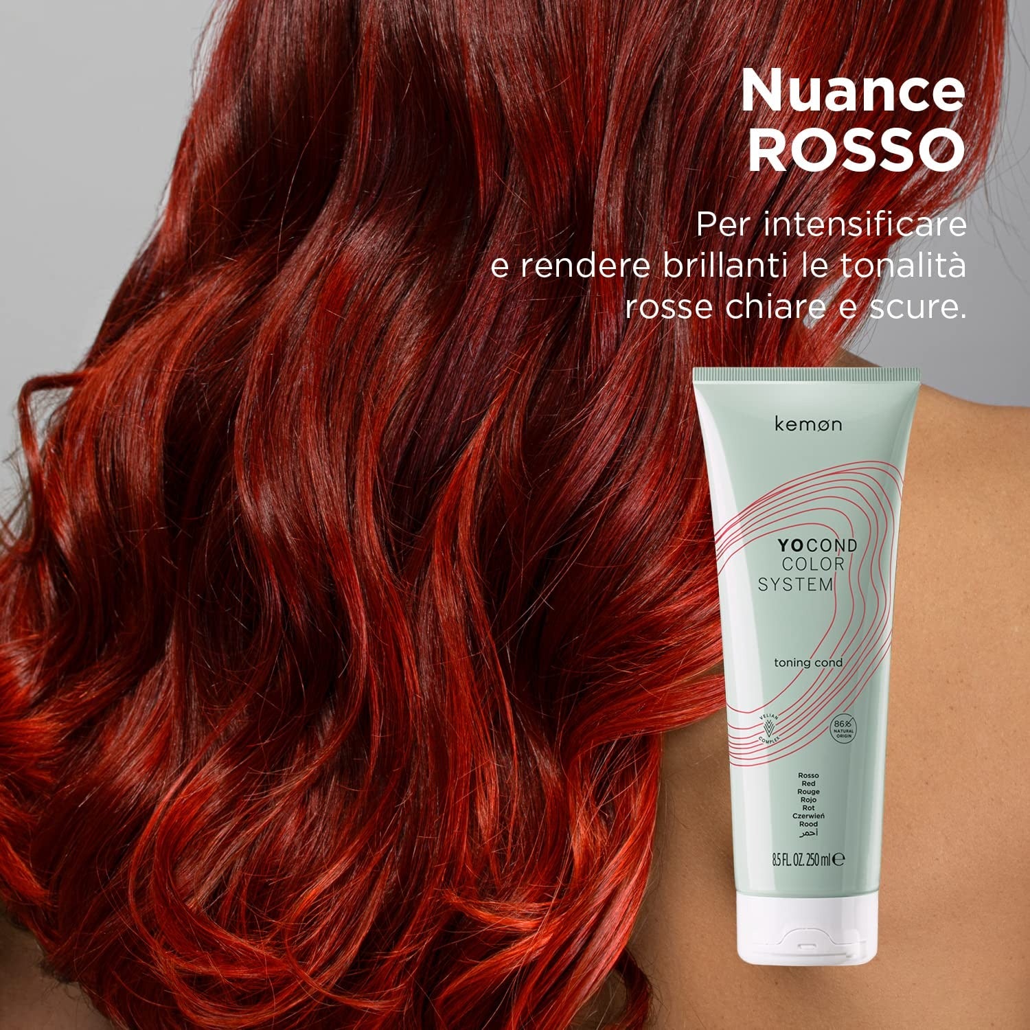 Kemon Yo Cond Color System Après-shampooing Sublimateur de Couleur, Teinte Rosso REV22 250 ml
