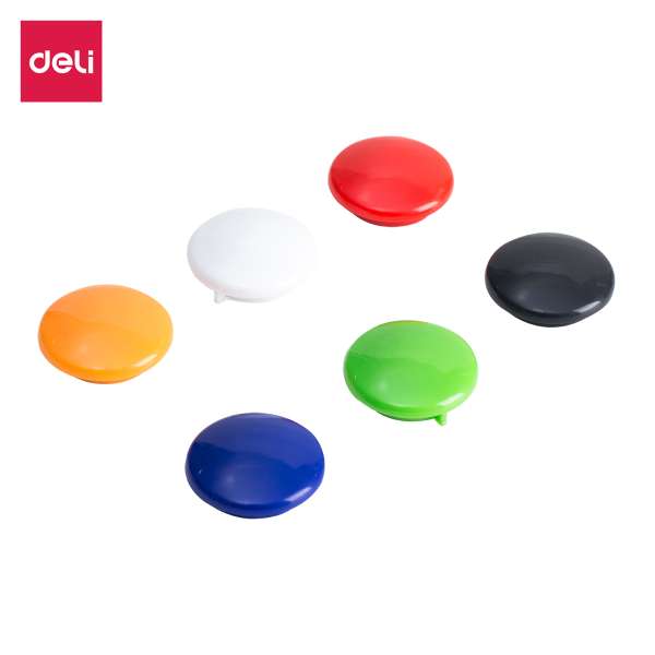 Deli Aimants ronds, couleurs variées, diamètre 30 mm - 1 tube