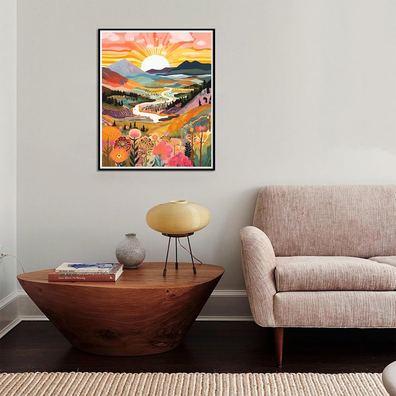 JU7CER Kit de Peinture aux Pierres Sunrise Diamond - Set d'Art Gem 5D Paysage pour Adultes | Décoration d'Intérieur et Artisanat 12×16 Pouces (30×40 cm)