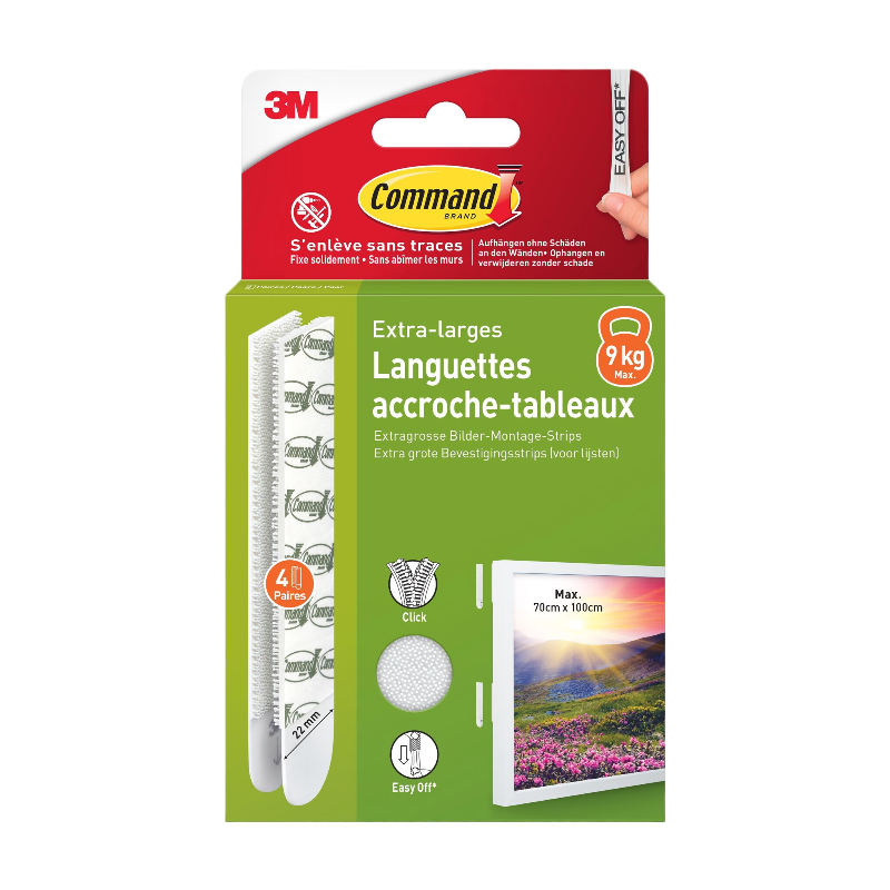 Command™ Languette de fixation enlevable tableau Blanc XL 9 kg