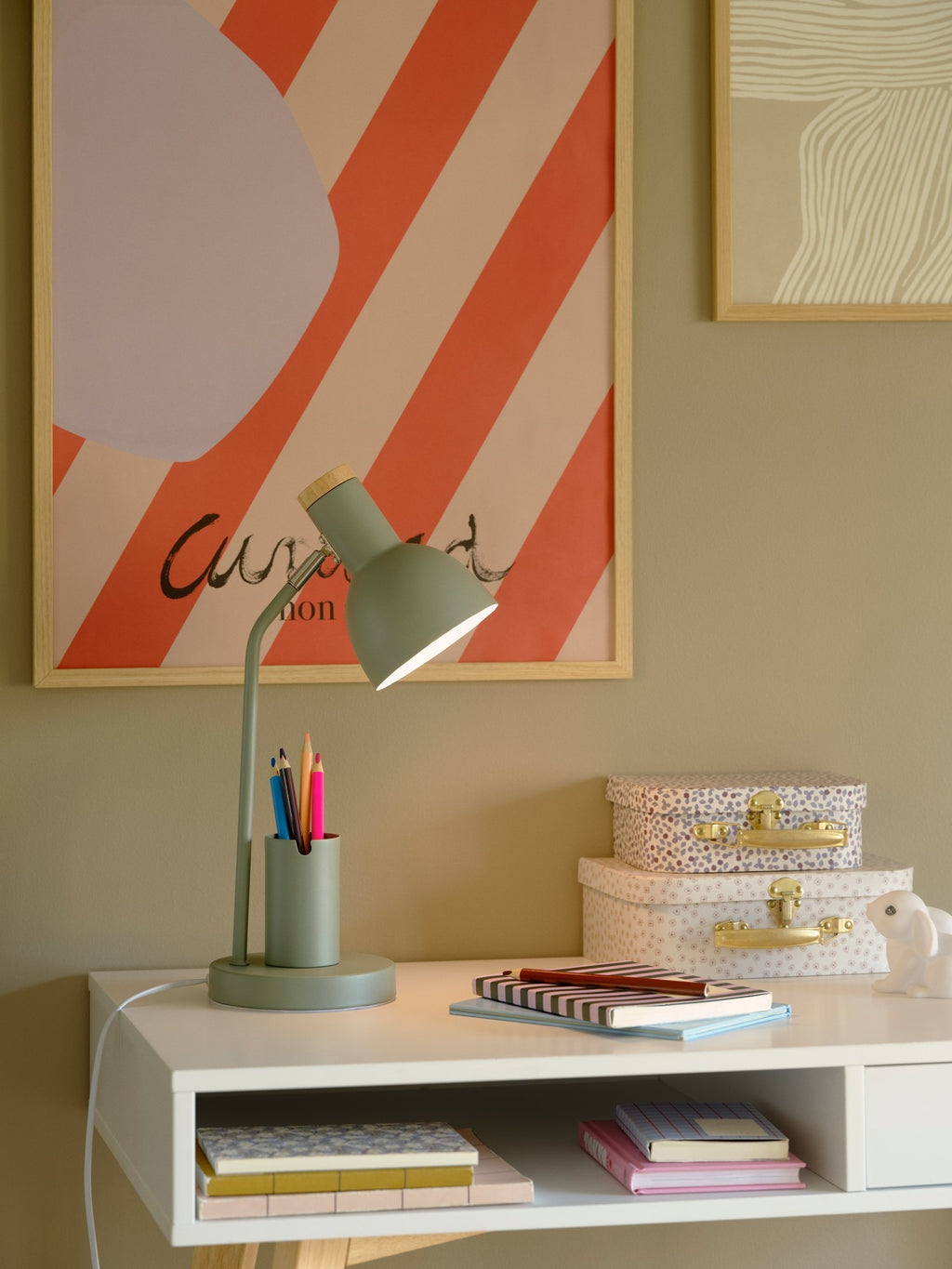Lampe à poser DEVONE chambre des enfants métal vert poudré IP20 E27 - Nordlux, Intérieur
