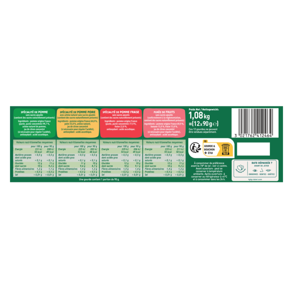 POM'POTES gourdes assortis 12x90g