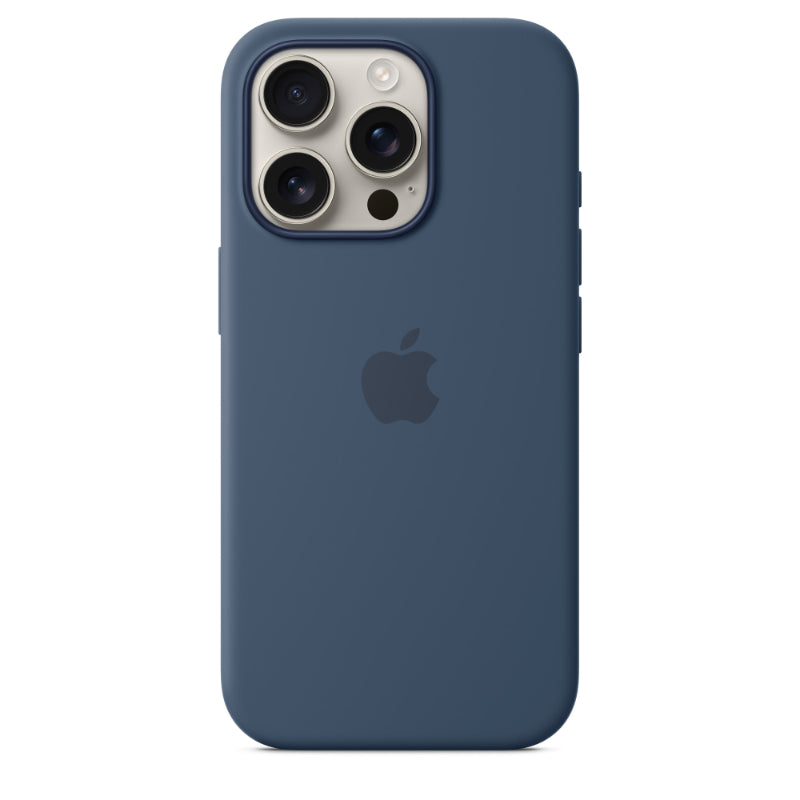 Apple Coque silicone iPhone 16 Pro MagSafe bleu denim