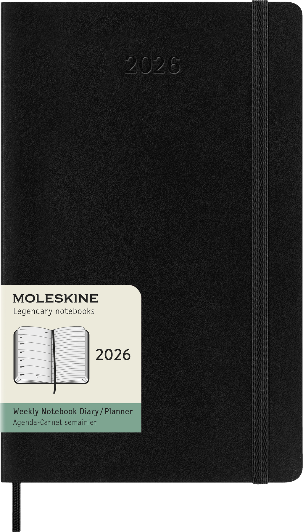 MOLESKINE Agenda semainier 12 mois grand format et couverture souple