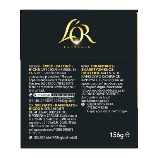 L'OR Espresso DécaFéiné 30 capsules