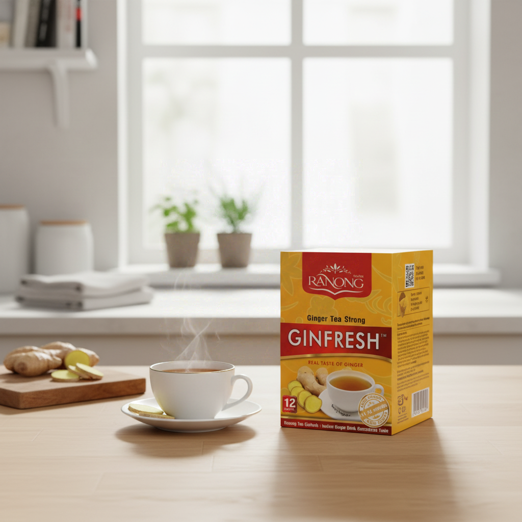 Ranong Tea Ginfresh Boisson instantanée au gingembre corsée 180 g