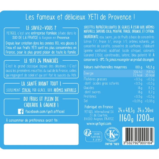 YETI Blocs de Glace Tubes à l'Eau Assortiment 24 – 1,16 kg