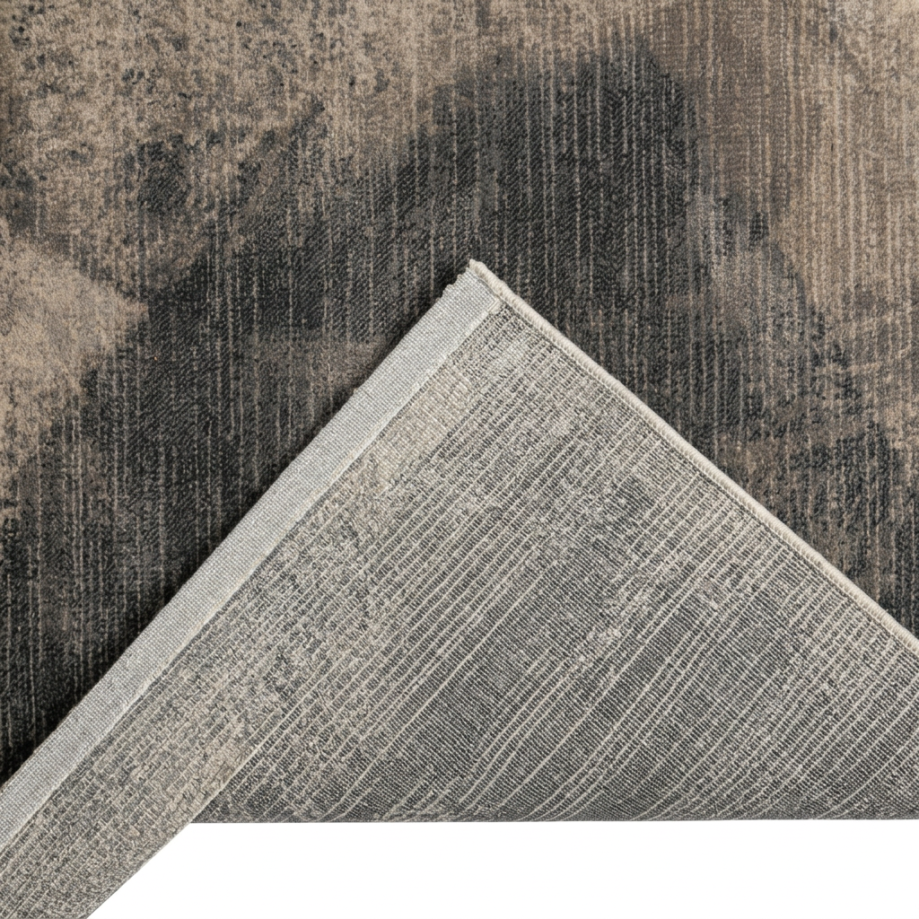 Aloyse Tapis rectangulaire gris acier 160x230 cm - 100 % polyester recyclé, texture tissée résistante à l'usure, pour salon et salle à manger