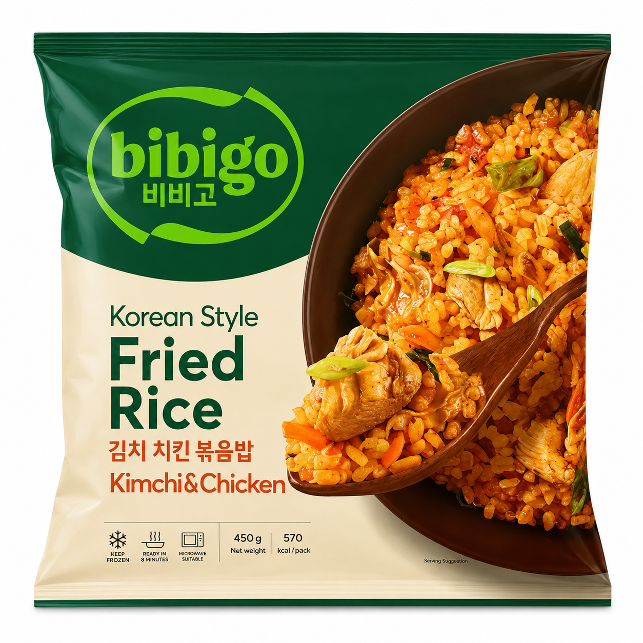 bibigo Riz sauté coréen saveur kimchi et poulet - 450 g