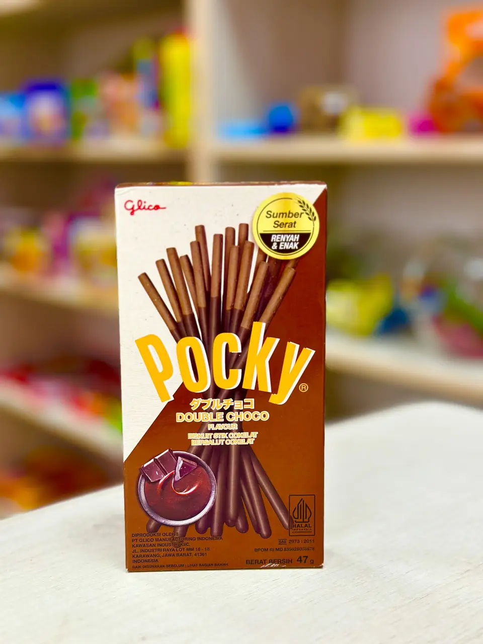 Glico Pocky Bâtonnets biscuités saveur double chocolat - 47 g