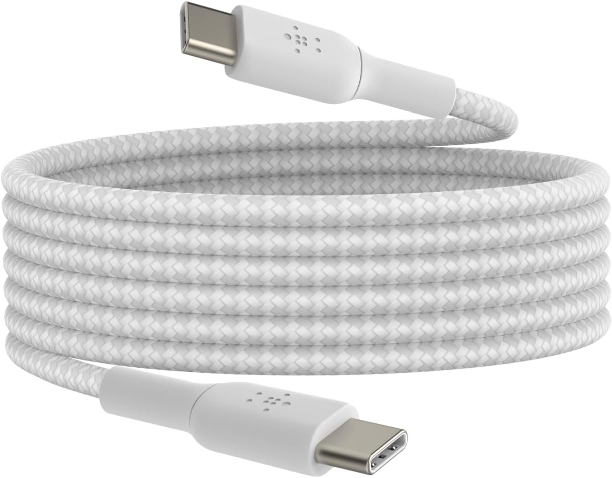 Belkin BoostCharge Câble tressé blanc USB-C vers USB-C - 2 m