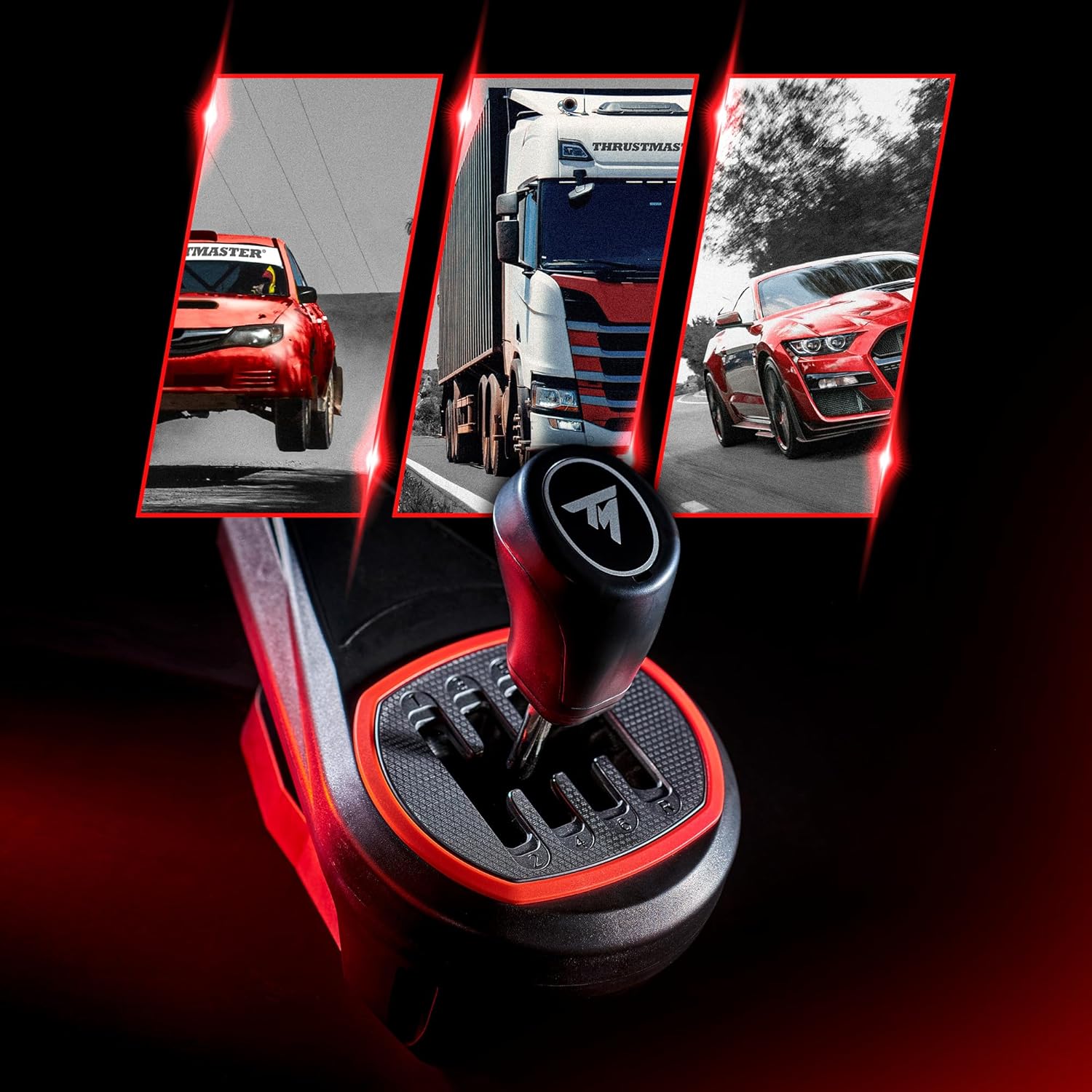 Thrustmaster TH8S Shifter Add-On Levier de vitesse pour PC/consoles - Noir et rouge