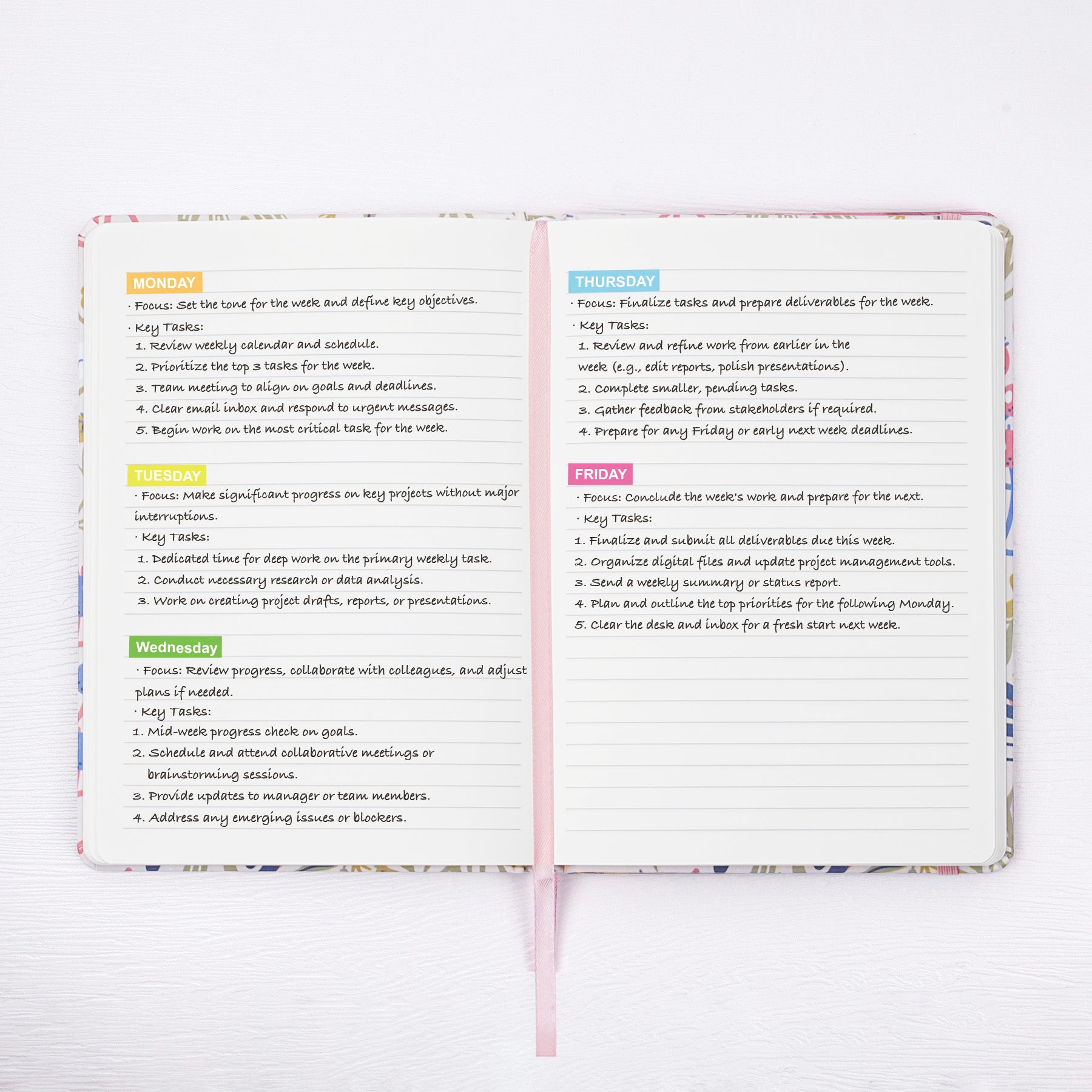 Jubiluu Carnet ligné A5 à couverture rigide en tissu floral, 96 feuilles papier offset 100 g, marque-page et bande élastique, journal ligné crème classique pour écriture, école