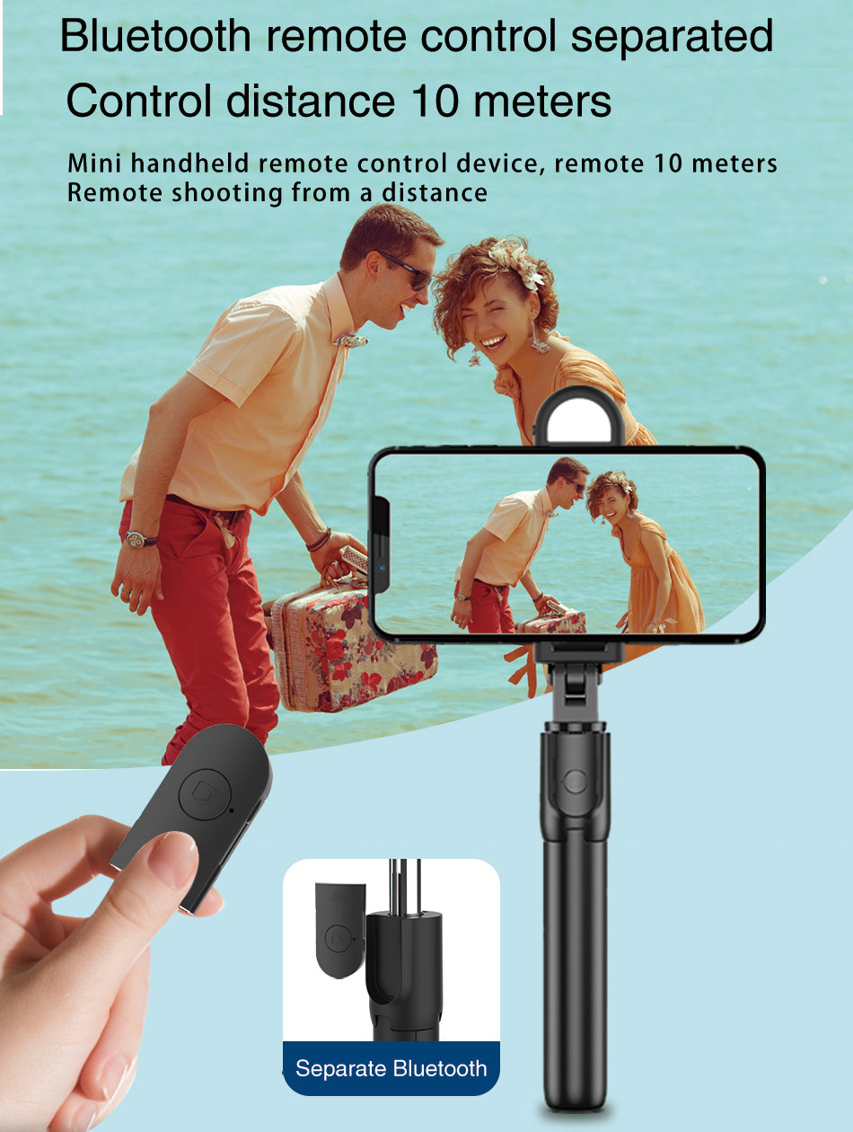 Perche à selfie Verbex S05s, support de téléphone Bluetooth, extensible jusqu'à 1 mètre, avec lumière d'appoint, universelle pour les selfies, prise de vue horizontale et verticale