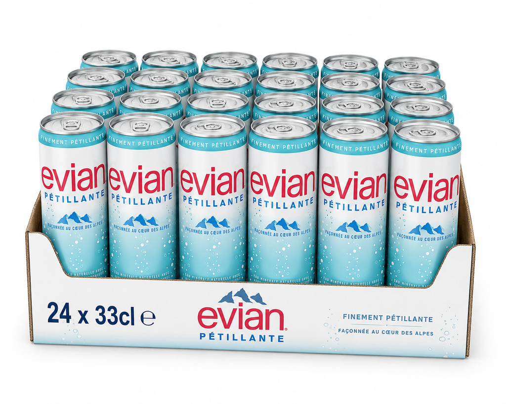 EVIAN Eau minérale pétillante Pack 24 x 33cl
