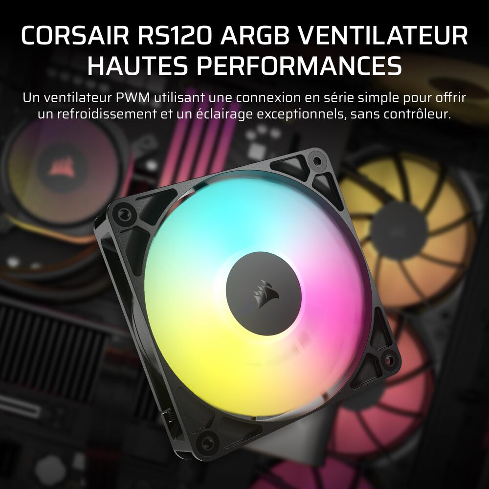 CORSAIR RS120 ARGB, 120mm ARGB Fan, Single Pack