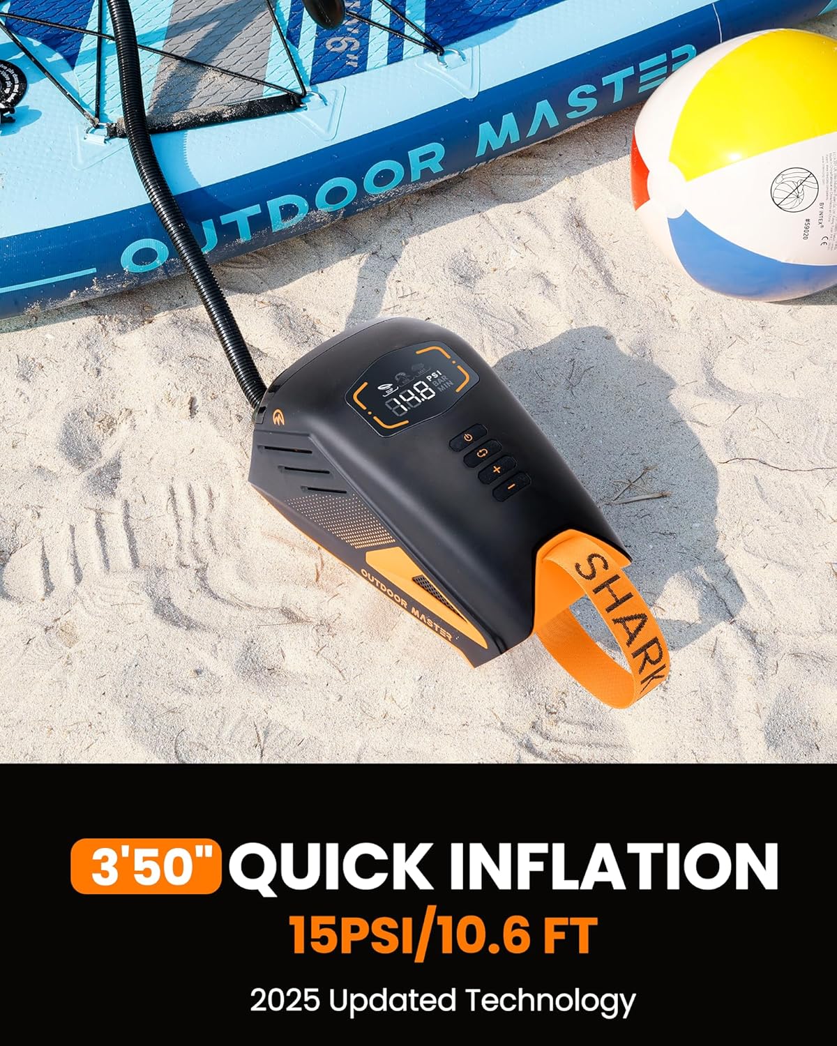 OutdoorMaster 20PSI Shark3 Pompe à air haute pression pour planches de paddle et bateaux gonflables