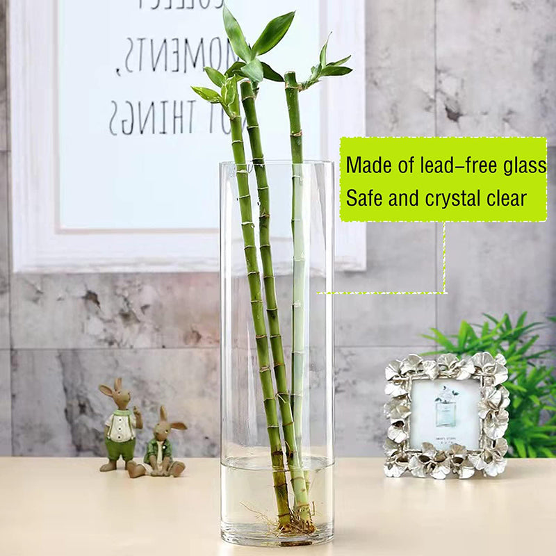 Grand vase en verre cylindrique - 30 cm