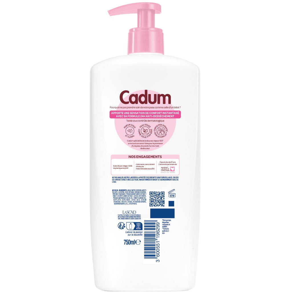 Cadum Maison Douceurs Parfumées Crème Lavante Surdoux Fleur de Cerisier 750ml
